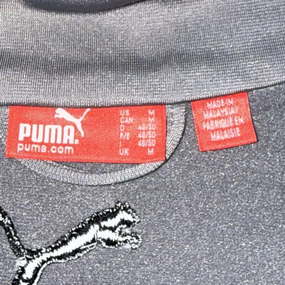 Vintage Puma Track Jacket Mens MED Gray Black 80s 90s Street Trap Sporty‎